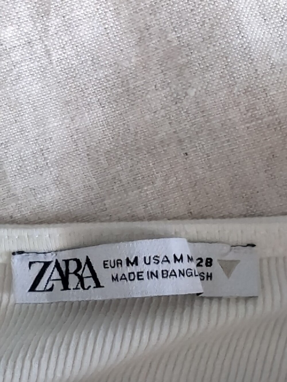 Zara  Off White Ribbed Tube Top - Picture 2 of 3